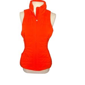 Lululemon ANOTHER MILE VEST puff lightweight vest size 6 orange red in color